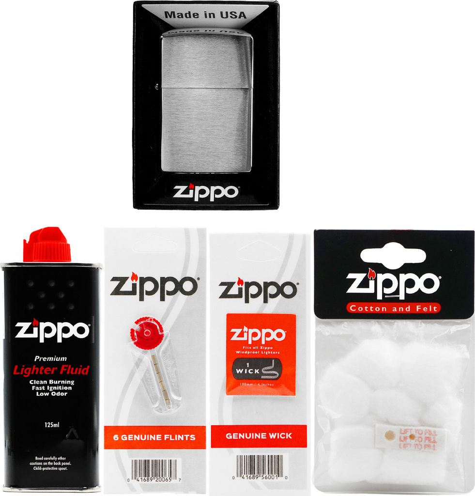 Sada ZIPPO zapalovač BRUSHED CHROME Příslušenství Obrázek produktu 