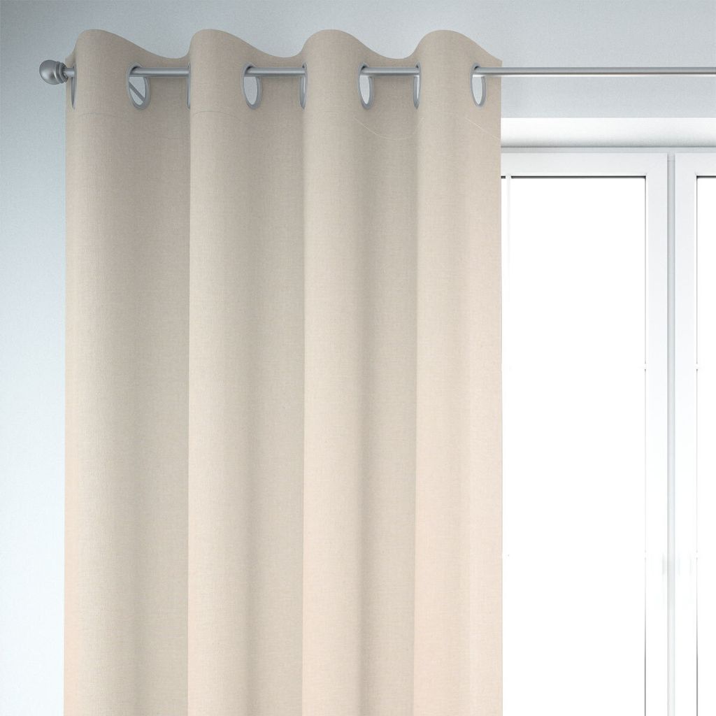 SCHÖNER LEBEN. Vorhang Leinenlook uni creme 245cm oder Länge wählbar aus Standardgrößen Aufhängung Ösen