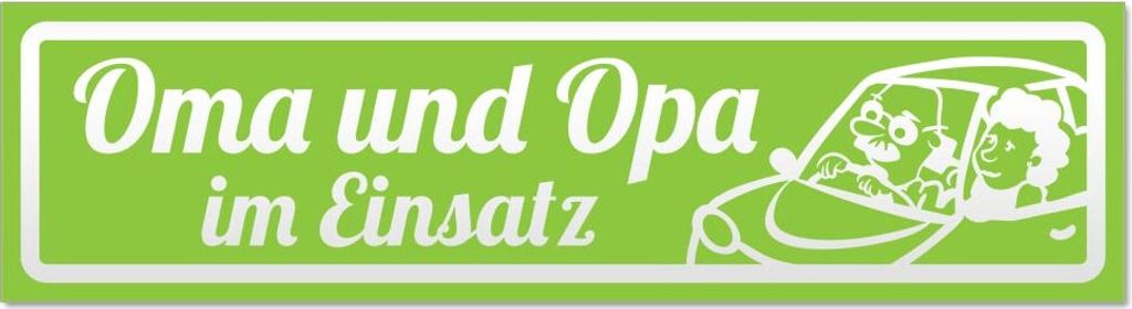 Oma und opa im Einsatz V2 invertiert Magnetschild Schild magnetisch
