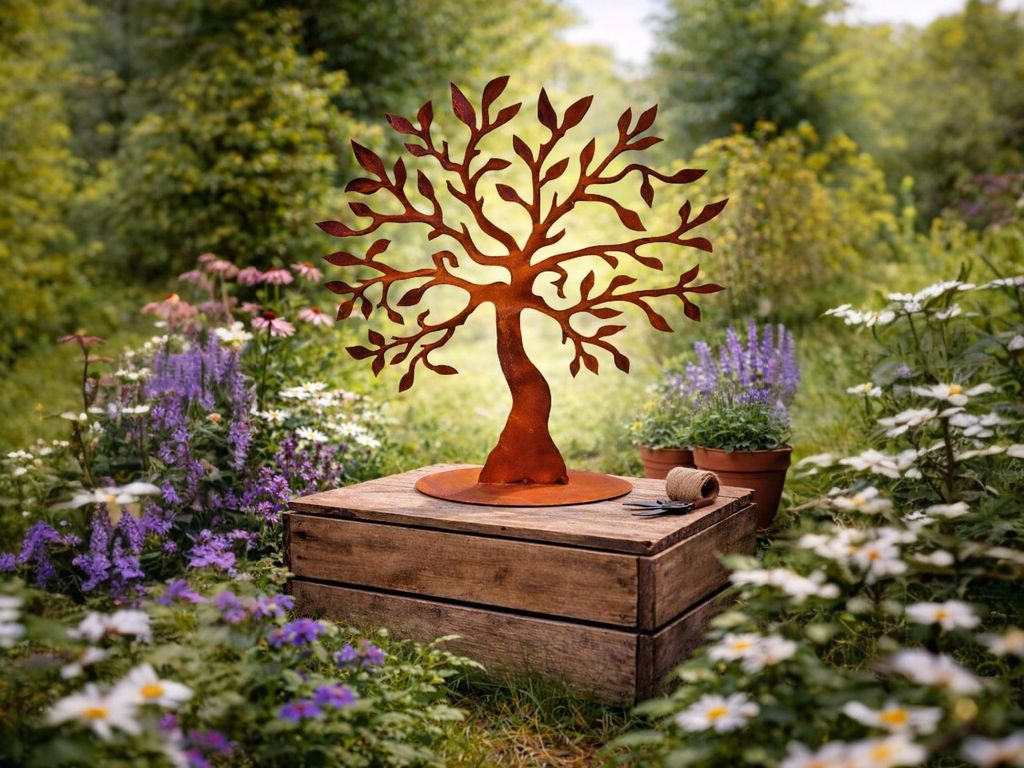 Metall Rost Gartendeko Edelrost rostige Garten Rost Deko Baum Lebensbaum Gartendeko Edelrost Tischdeko Metall Rostoptik Lebensbaum XXL