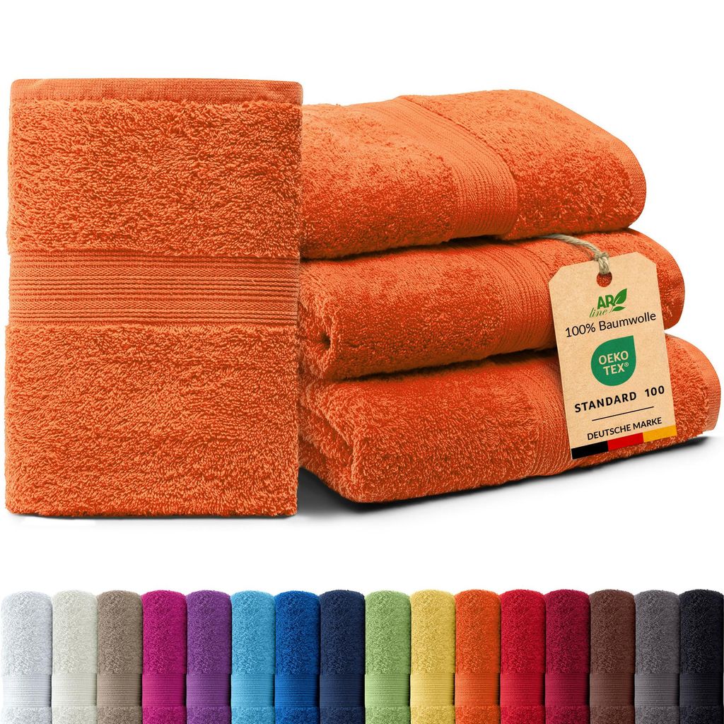 4er-Set ARIZONA Handtuch-Serie von AR Line – 100% Baumwolle, 500 g/m², 4er-Set Duschtücher 70x140 cm, Terra