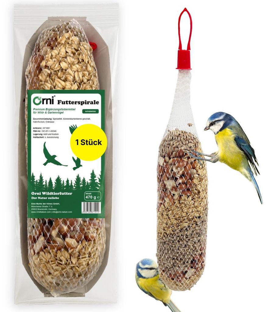 Orni Futterspirale für Wildvögel 470g | Premium Ganzjahres Produktbild 