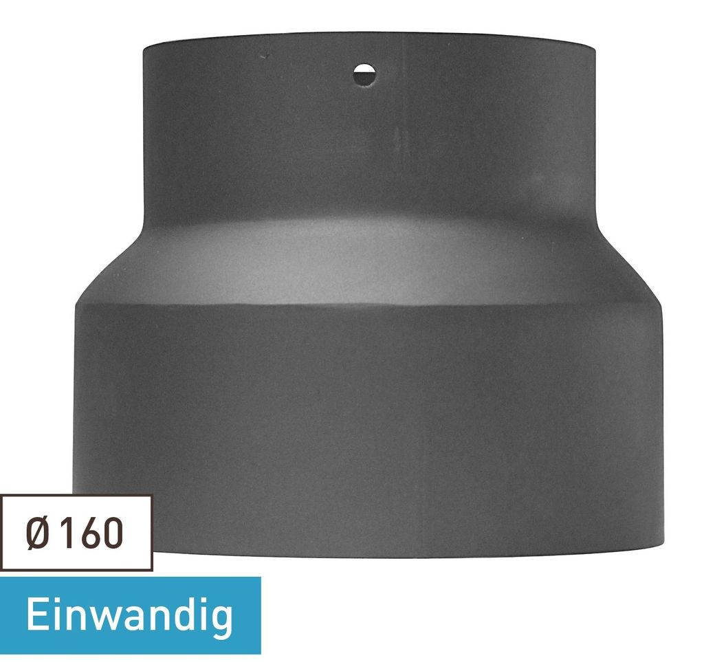 Raik Basic Reduzierung 160mm – 150mm gussgrau für Rauchrohr / Ofenrohr