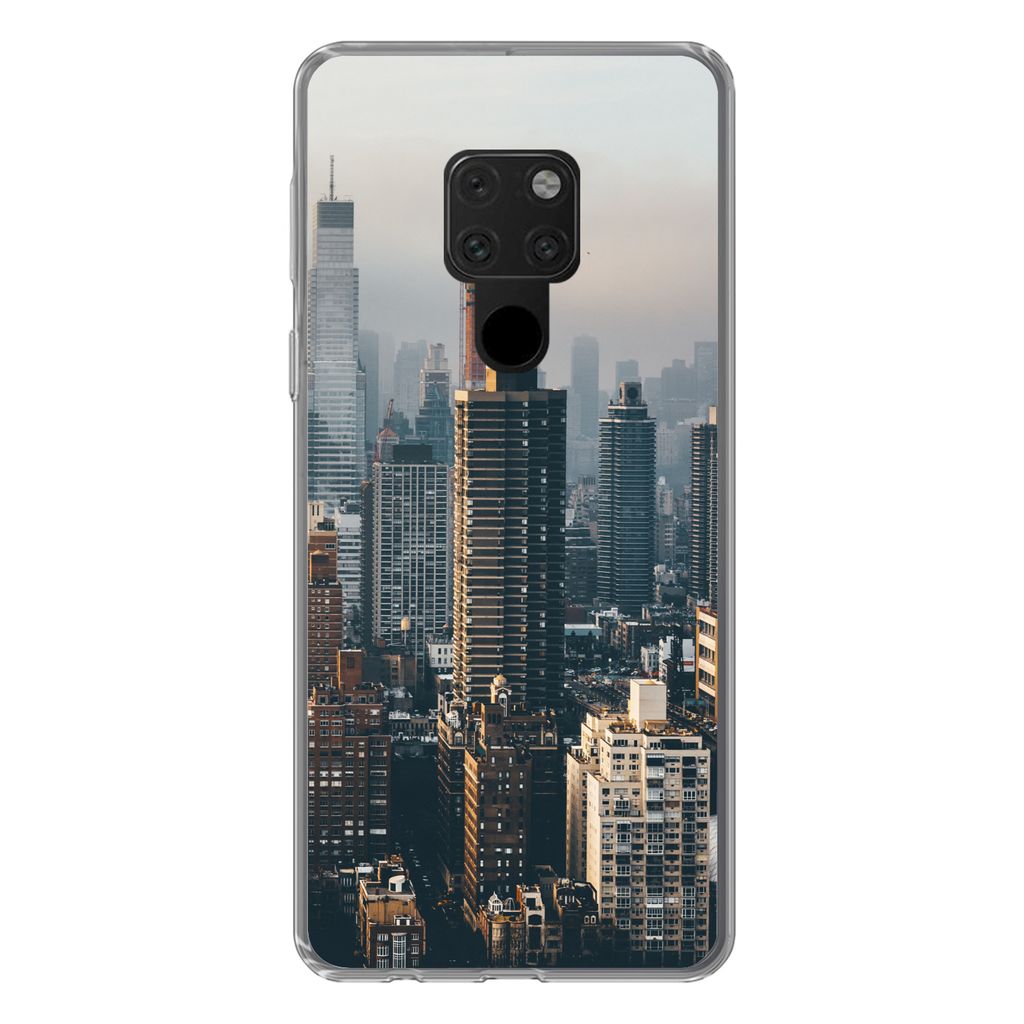 MuchoWow Handyhülle Schutzhülle Hülle für Huawei P40 Lite New York - Skyline - Amerika Silikon Softcase Handy Hülle - Handy