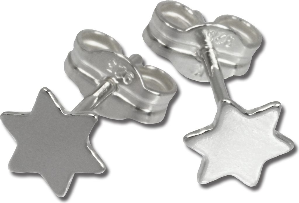 SilberDream Ohrstecker für Damen 925 Silber Sternchen Ohrringe 6mm SDO540