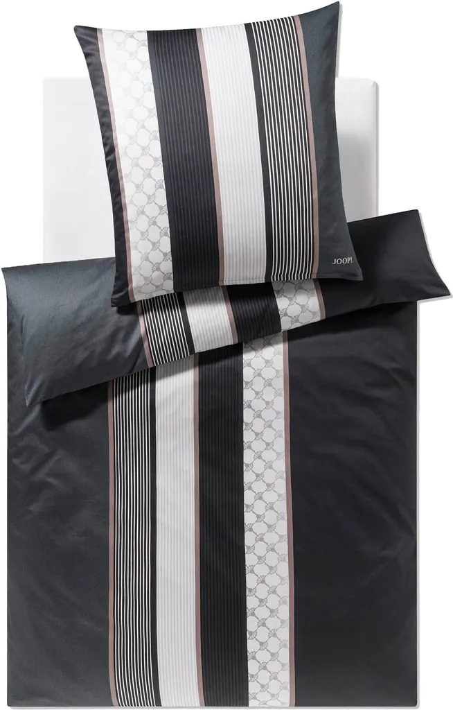 JOOP! Cornflower Stripes Deep Stone 135x200 - Biancheria Mako-Satin