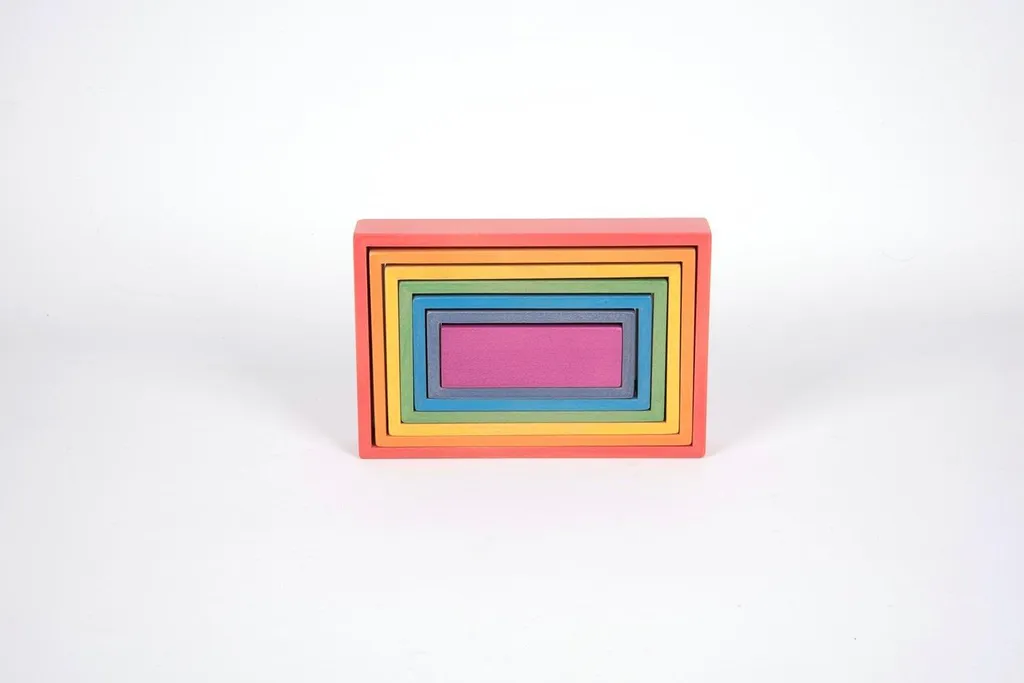 Rectangles en Bois Colorés TickiT - Jeu Éducatif Géométrique 7 Pièces