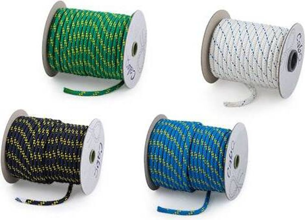 Festmacher-Leine, 40m Länge, ∅10mm Polyester, blau grün weiß Farbe: Weiß
