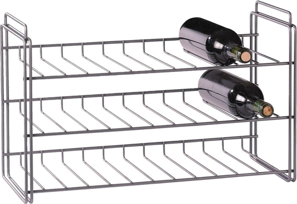 Stapelbares Metall Weinregal SAUVIGNON, chrom, Silber Produktbild 