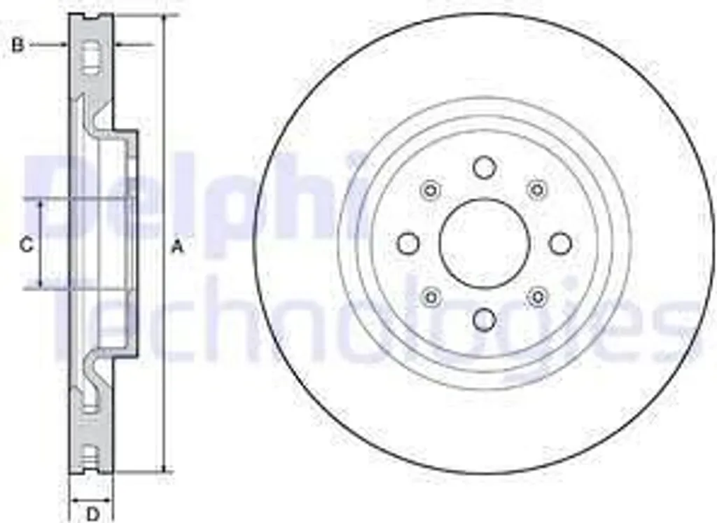 2 Disques de Frein Delphi BG4456 Avant pour Abarth Grande Punto 199