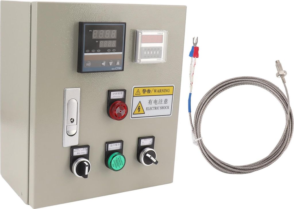 Temperaturregler 0–400 °C, digitale PID-Temperaturregelung, 380 V AC, 15 kW mit Thermoelement