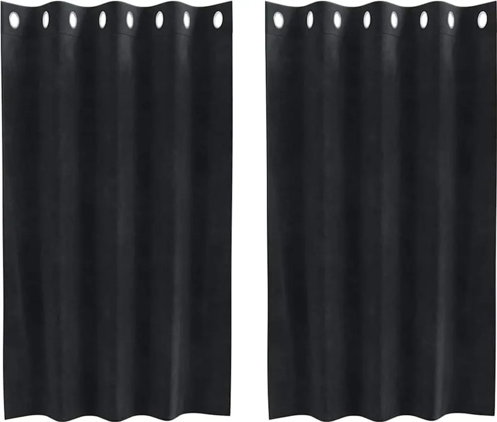 Tende vidaXL Nero Velluto 140x140 cm - Coppia Oscurante Totale