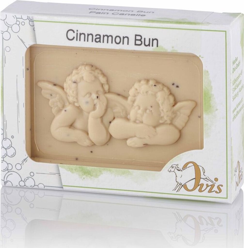 Ovis Schafmilchseife Cinnamon Bun, 100% Bio, für die tägliche Dusche, eckig, 100 g, verpackt
