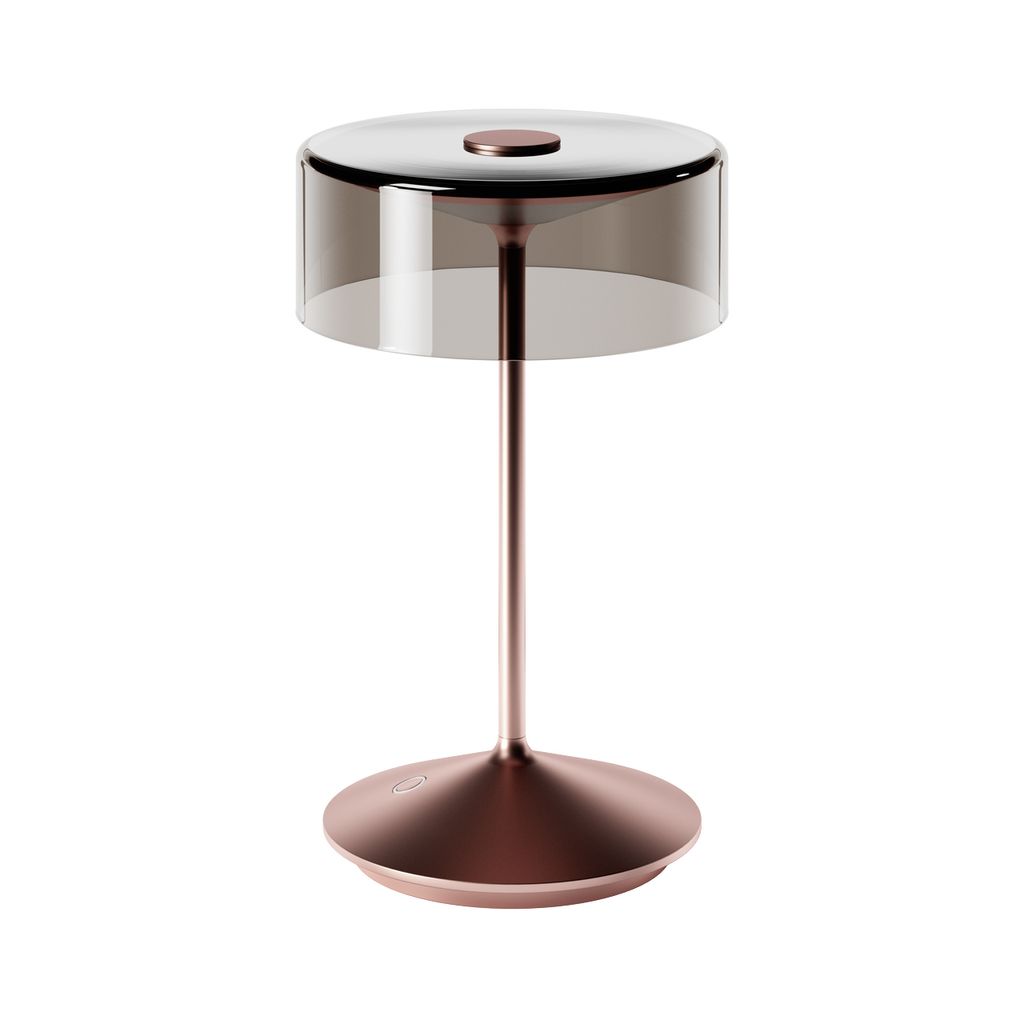 SIGOR Akku-Glasleuchte Numotion 265mm rosegold Tischleuchte 2,2W FlexMood 2200K/2700K IP54 Ra85 dimmbar