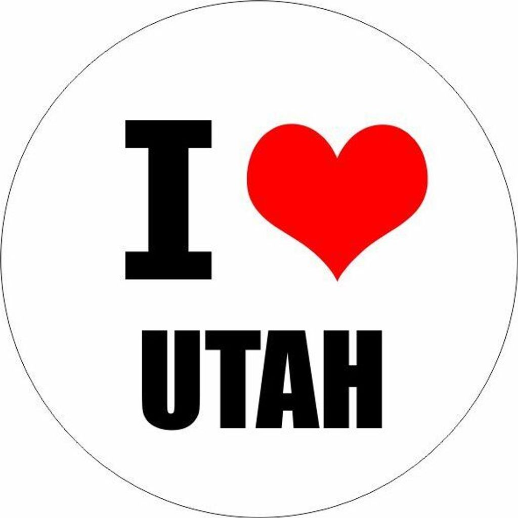 Kiwistar - Autoaufkleber - 8x8 cm - außen klebend - I love Utah Salt Lake City für Auto, Laptop, Fahrrad, LKW, Motorrad Aufkleber mehrfarbig Stic...