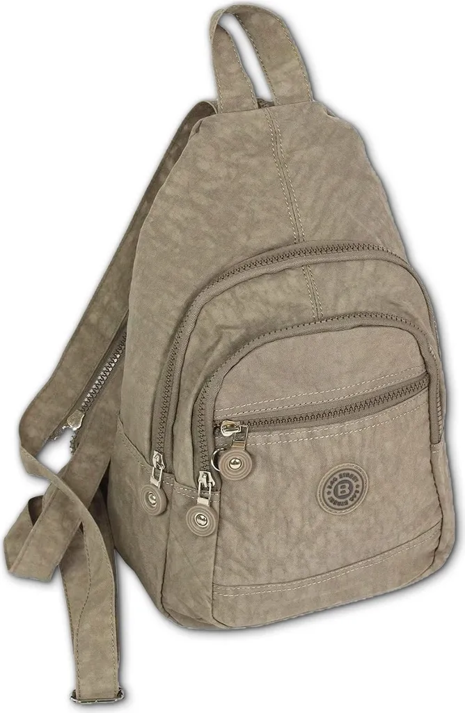 Borsa Street nylon city zaino marrone chiaro 21x13x35 ORJ200L