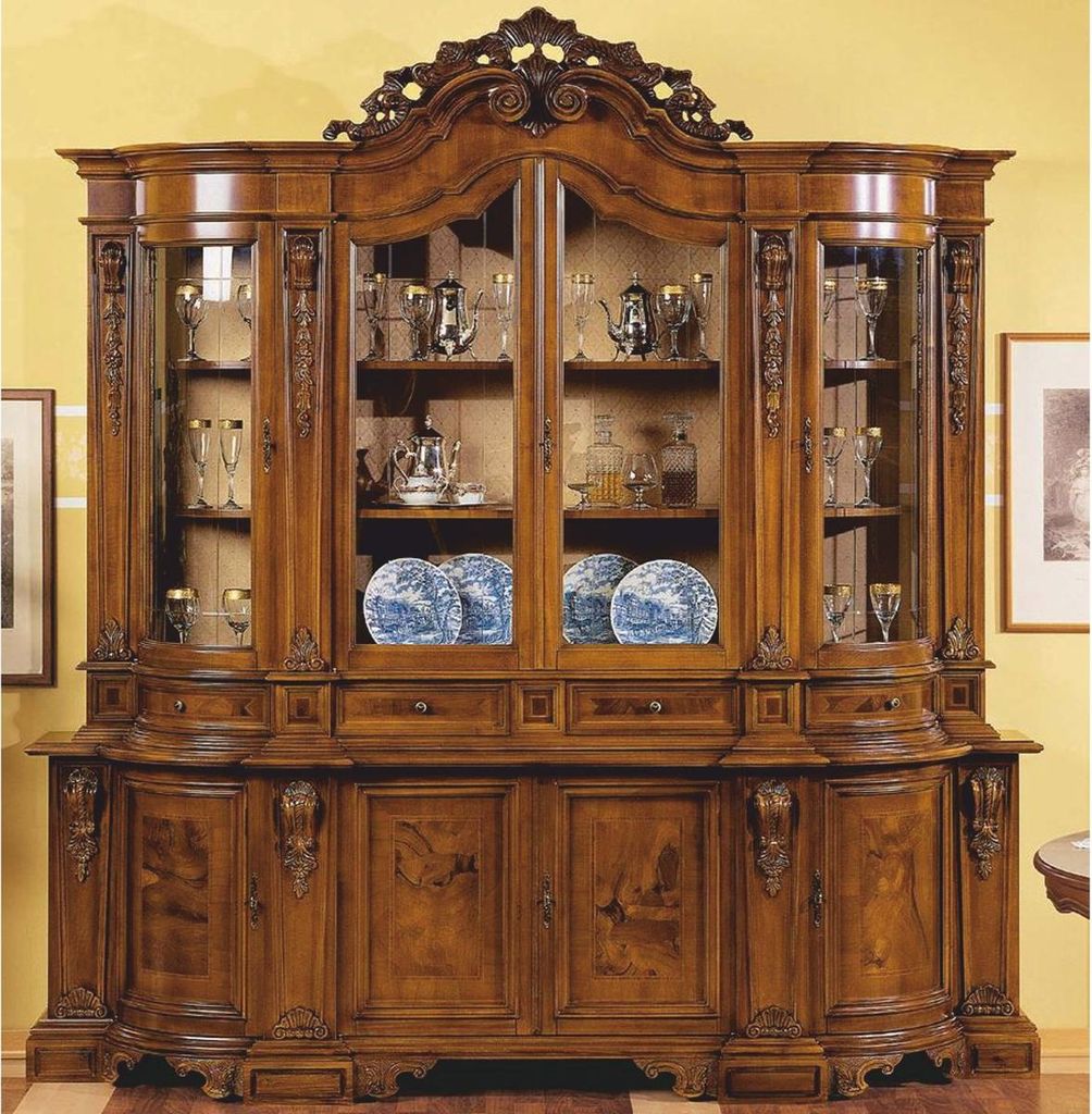 Casa Padrino Luxus Barock Vitrine Braun 241 x H. 255 cm - Barock Möbel - Italy