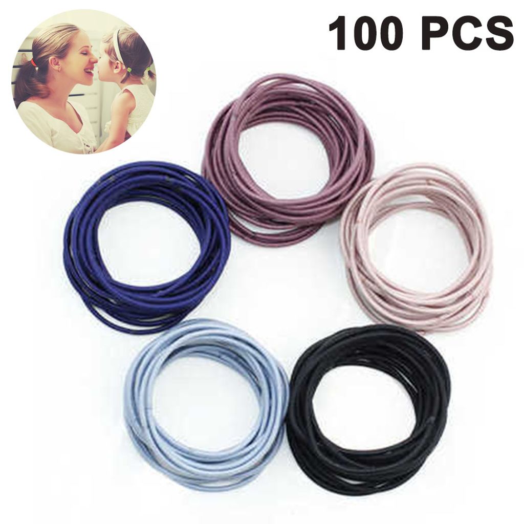 50/100X Für Kinder elastisches Seil Haargummis Pferdeschwanz Inhaber Haarband 