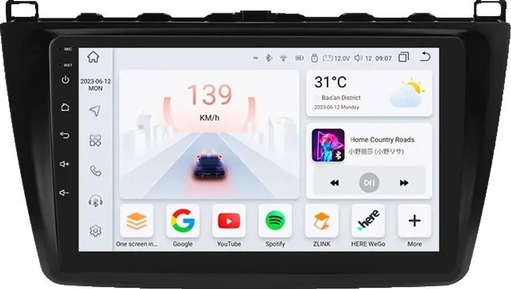 Autoradio Android 13 S4 4G avec Écran 9 Pouces 8-Core 4G 32G WiFi GPS
