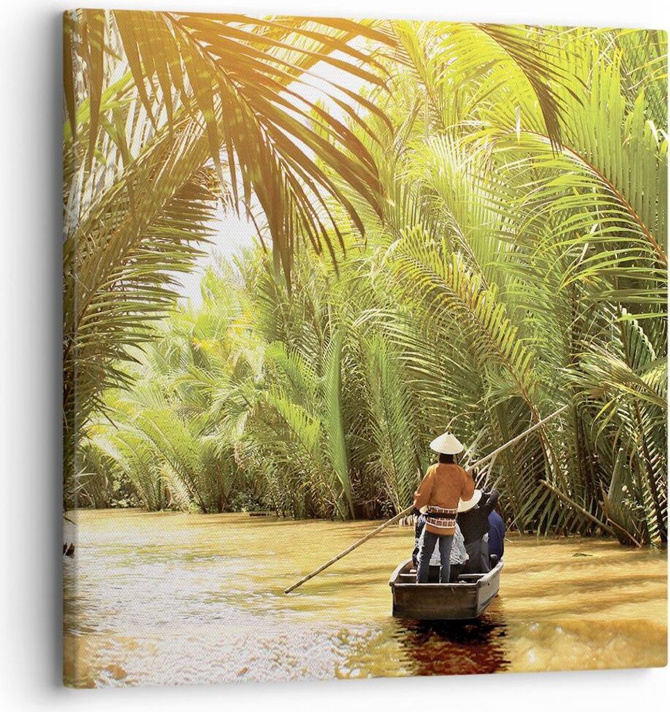 Bild auf Leinwand - Leinwandbild - Einteilig - Fluss Mekong £ódŸ - 30x30cm - Wand Bild - Wanddeko - Wandbilder - Leinwanddruck - Bilder - Wandde...