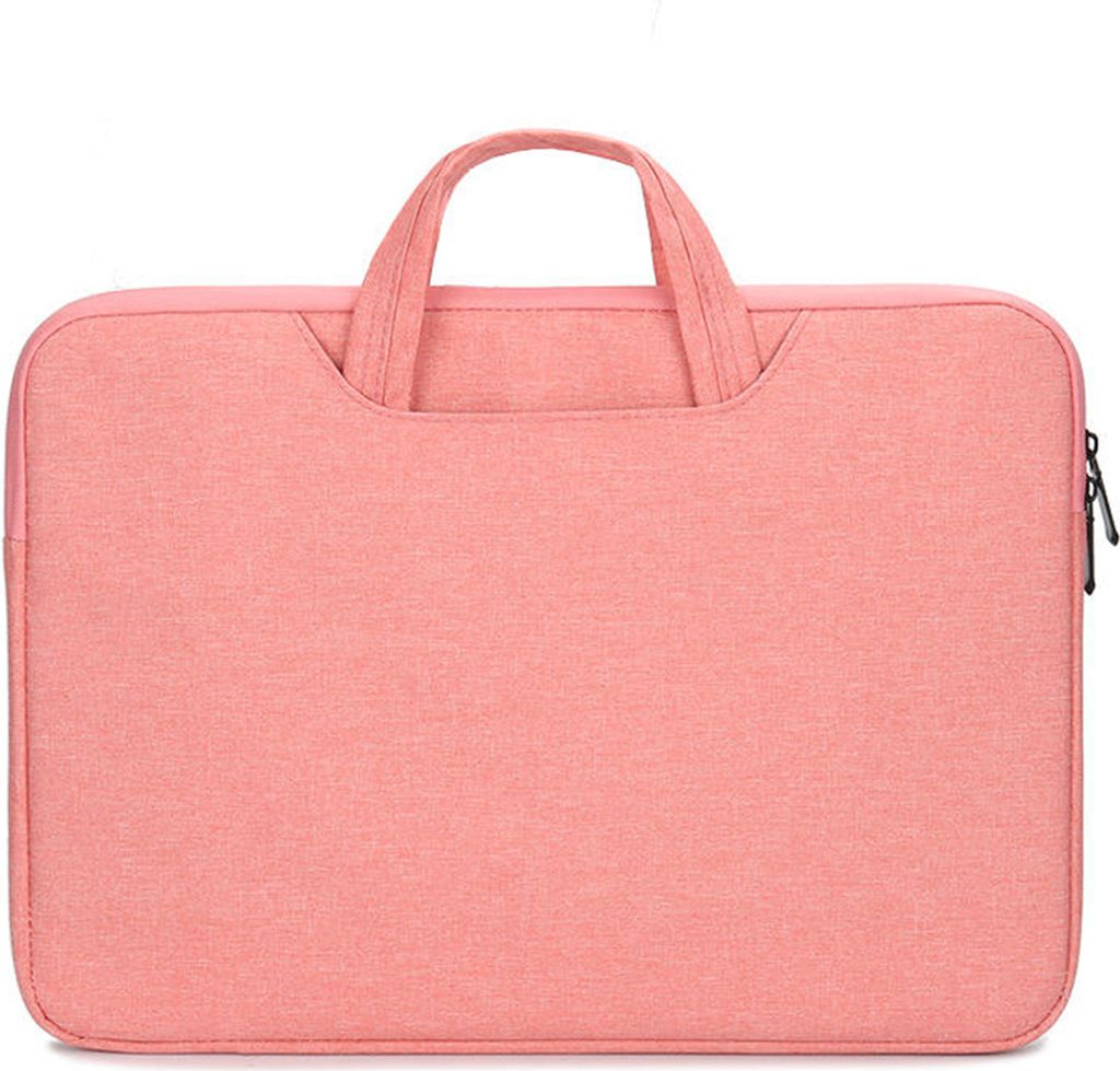 Case2go - Laptoptasche Hülle Tasche für Macbook, Laptop, Chromebook - Baumwolle - 13 Zoll - Mit Extrafach - Mit Griff - Rosa