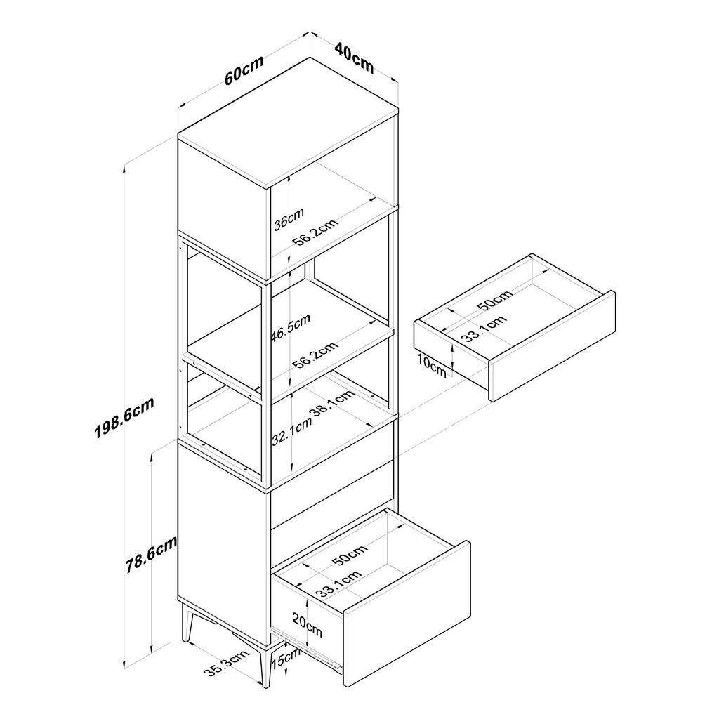 Skye Decor, JE135 - 3101, Weiß, Mehrzweckschrank, 60 x Produktbild 12