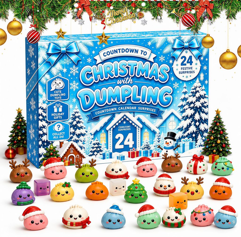 Squishy Adventskalender,Dumpling Weihnachtskalender für 24 Produktbild 