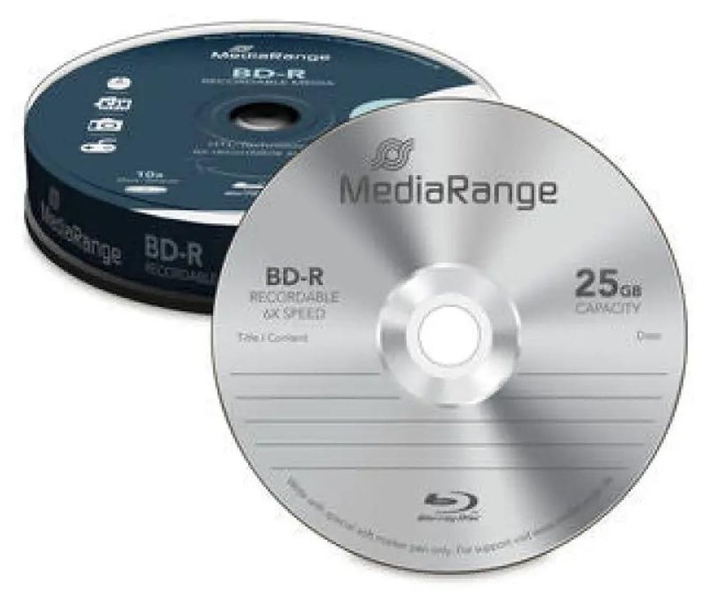 MediaRange BD-R 25 GB, confezione da 10 dischi Blu-ray Immagine del prodotto 