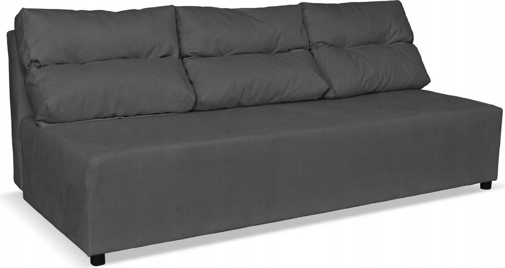 Family Meble Couch Kimo Schlafsofa Schlafcouch mit Bettkasten Freistehendes Lounge Sofa Bequem zum Entspannen Wohnzimmer Wartezimmer Dunkelgrau(H)