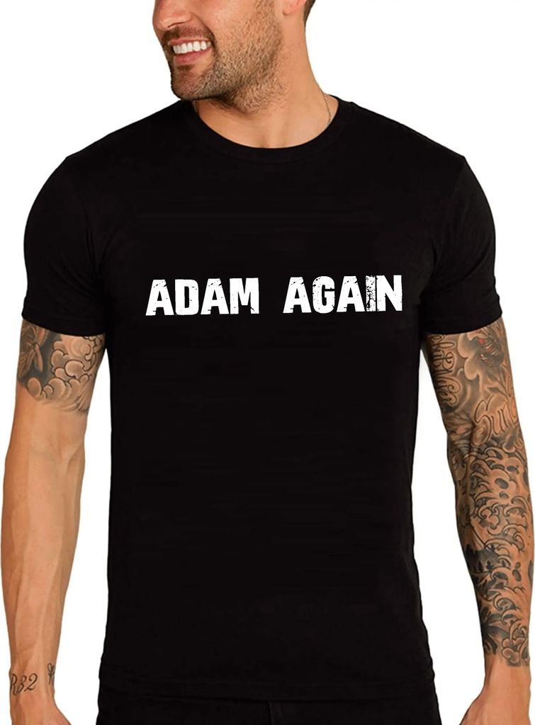 Herren Grafik T-Shirt Wieder Adam – Adam Again – Öko-Verantwortlich Vintage Jahrgang Kurzarm Lustige Druck Geburtstag Geschenk Mann