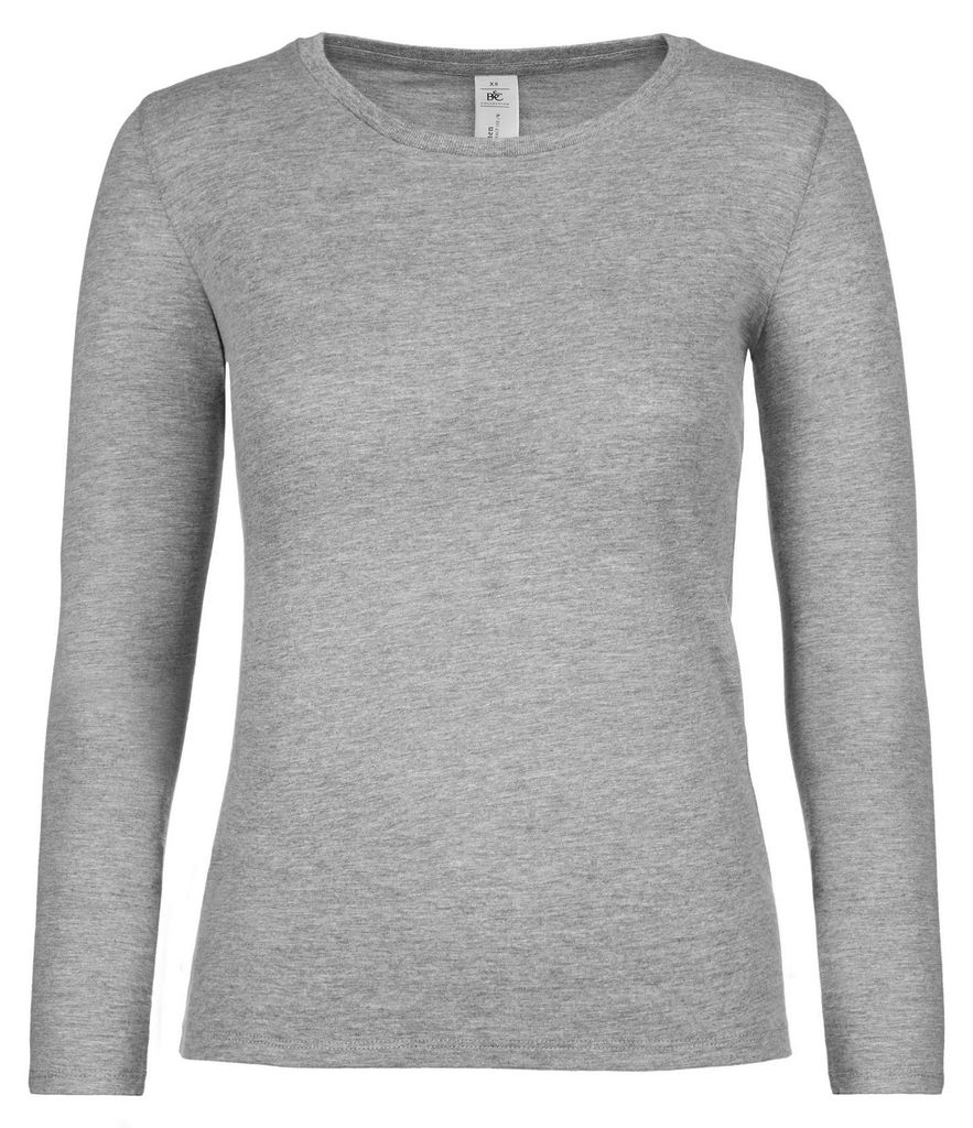 B&C - "#E150" T-Shirt für Damen Langärmlig LT2137 (XL) (Grau meliert)