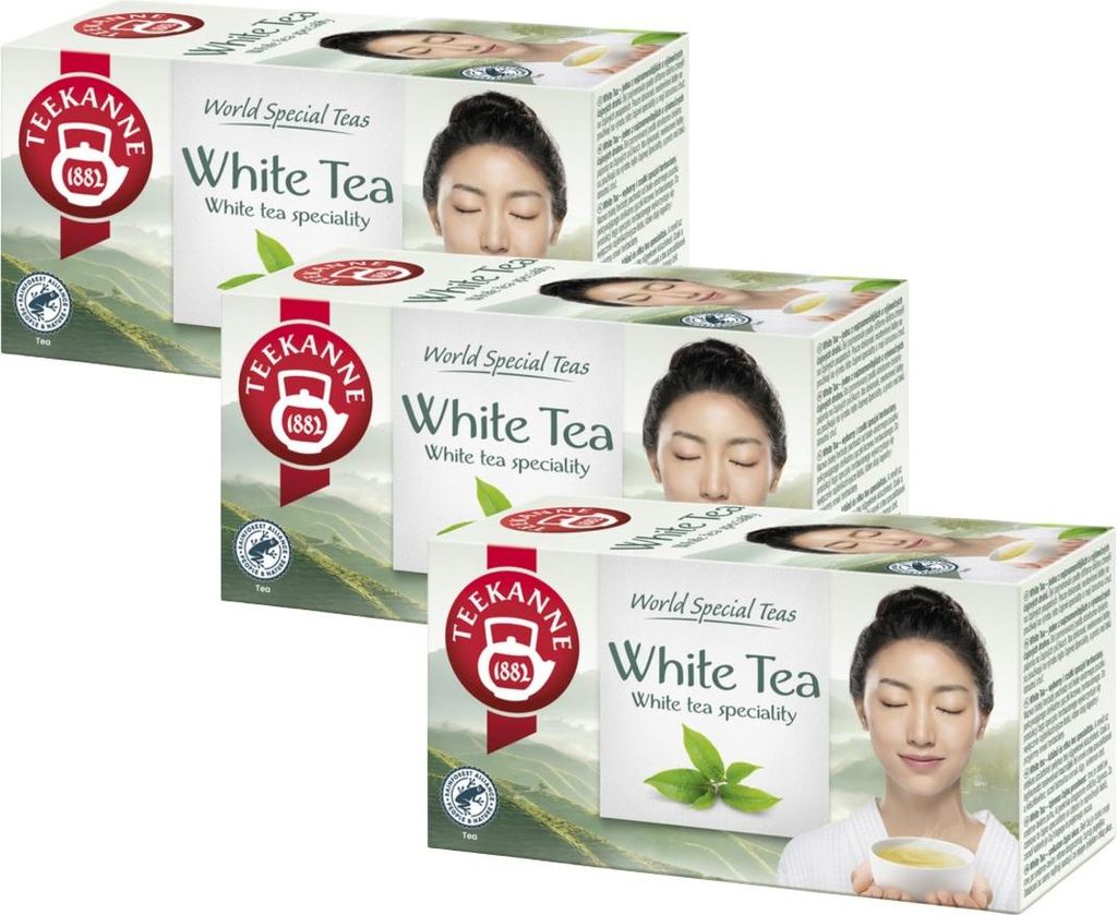Teekanne Weißer Tee 3x 20 Teebeutel - Weisser Tee Beutel ohne Zusätze White Tea