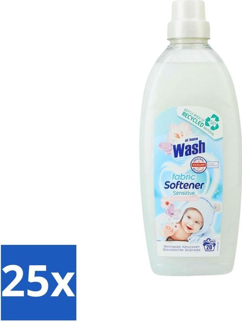 At Home - Waschen - Weichspüler - Sensitiv - 20 Wäschen - Vorteilspack - 25 Stücke