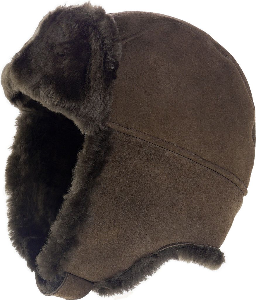 Pilotmütze Hut aus feinstem Merino Lammfell in 3 Farben Produktbild 