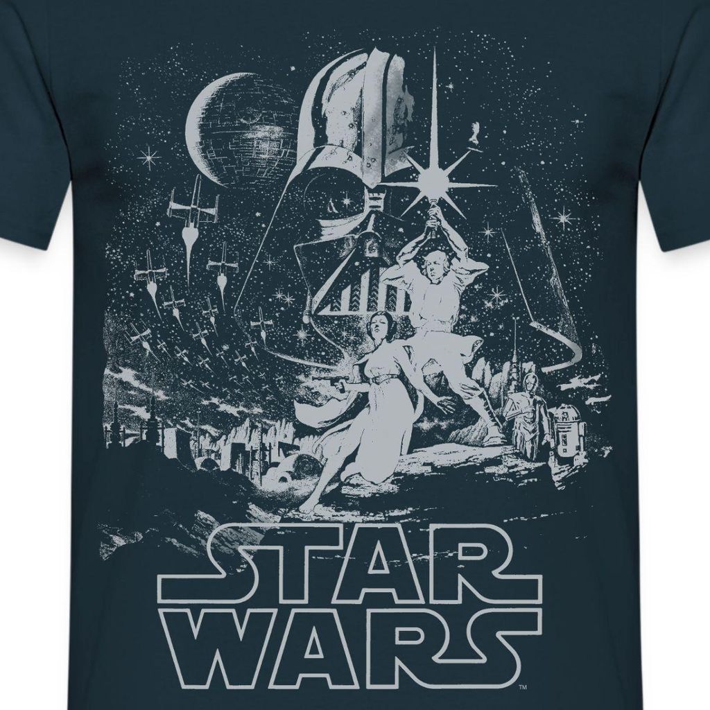 Star Wars Galaxie Darth Vader Retro Männer T-Shirt, M, Navy