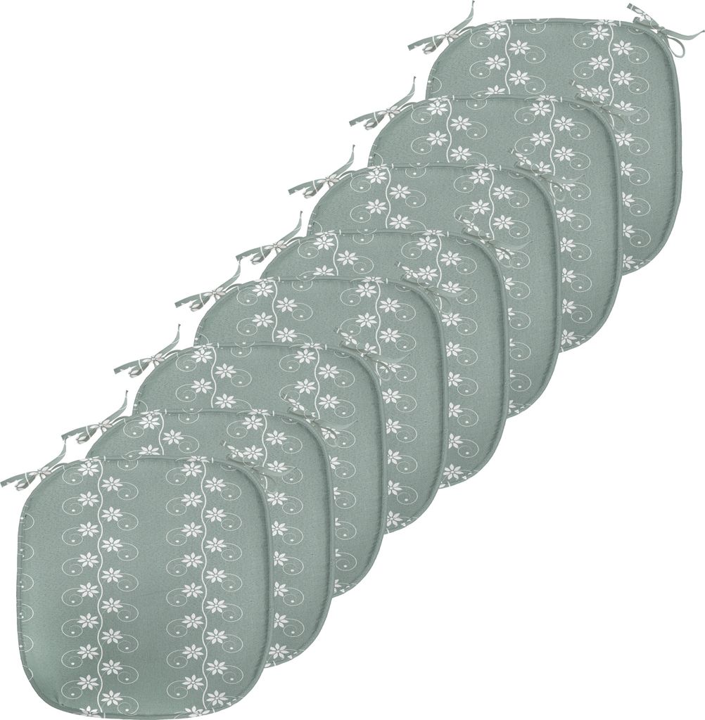 ABAKUHAUS Frühling Polster für Esszimmerstühle, Rokoko Einflüsse Essence, Dekoratives wasserfestes Kissen mit Riemen für Küchensitze, 40 cm x...