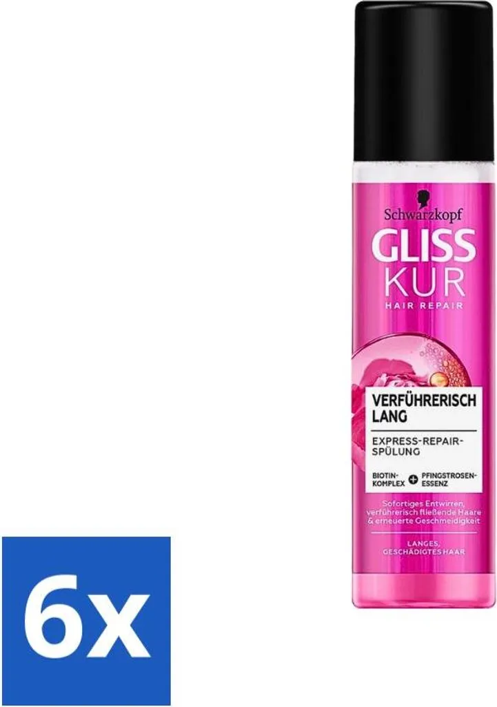 Anti-Fourches Gliss-Kur Long & Sublime Express Repair Conditioner 6x
