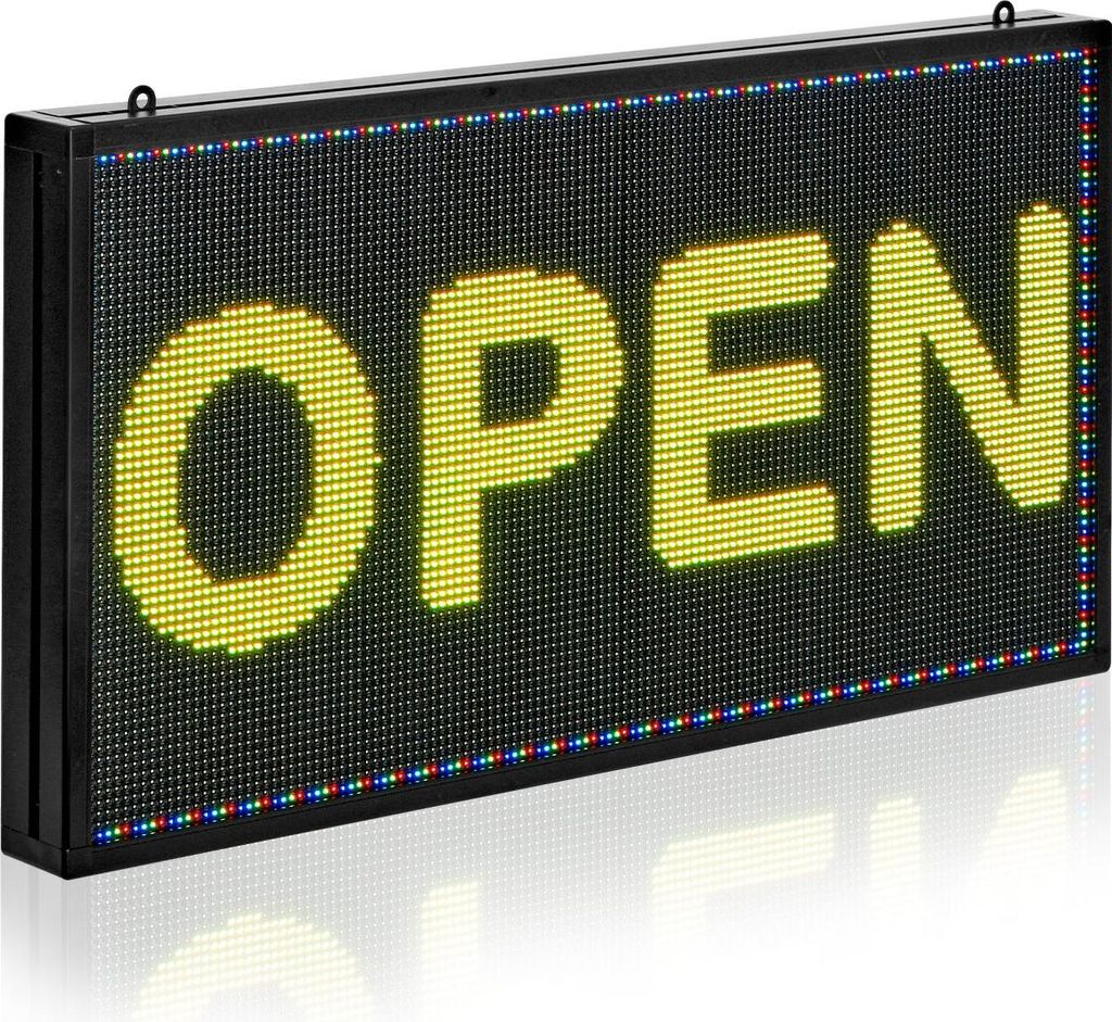 LED Laufschrift Anzeigetafel - P10 RGB Matrix Panel - Programmierbar - Bluetooth App Steuerung - Lauftext & GIF - Flexibel Biegbar - Größe 67 x 3...