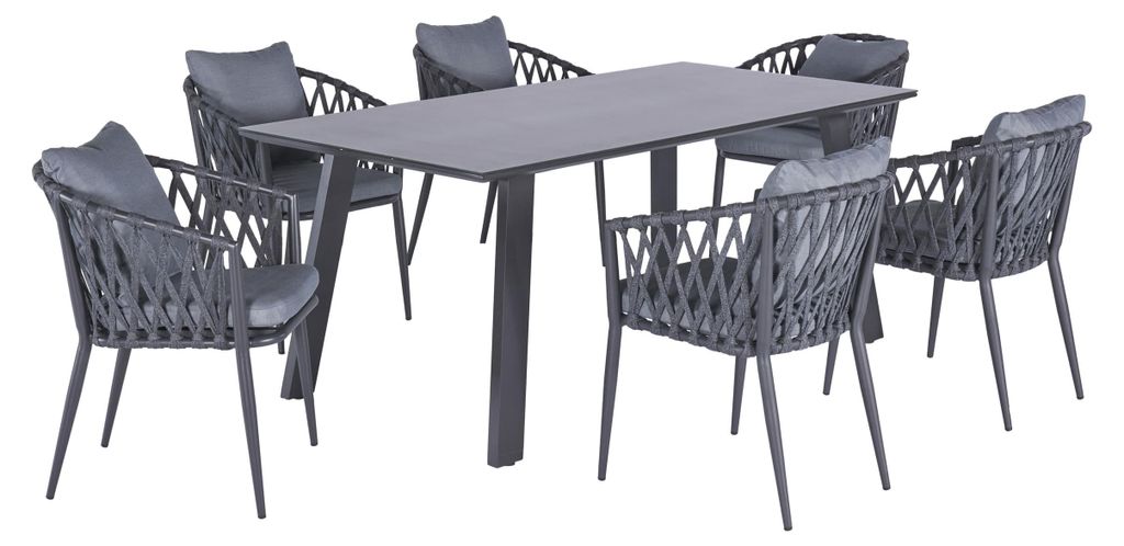 LC Garden »Sunrepo« II Gartenset 7tlg. Anthrazit Esstisch Produktbild 
