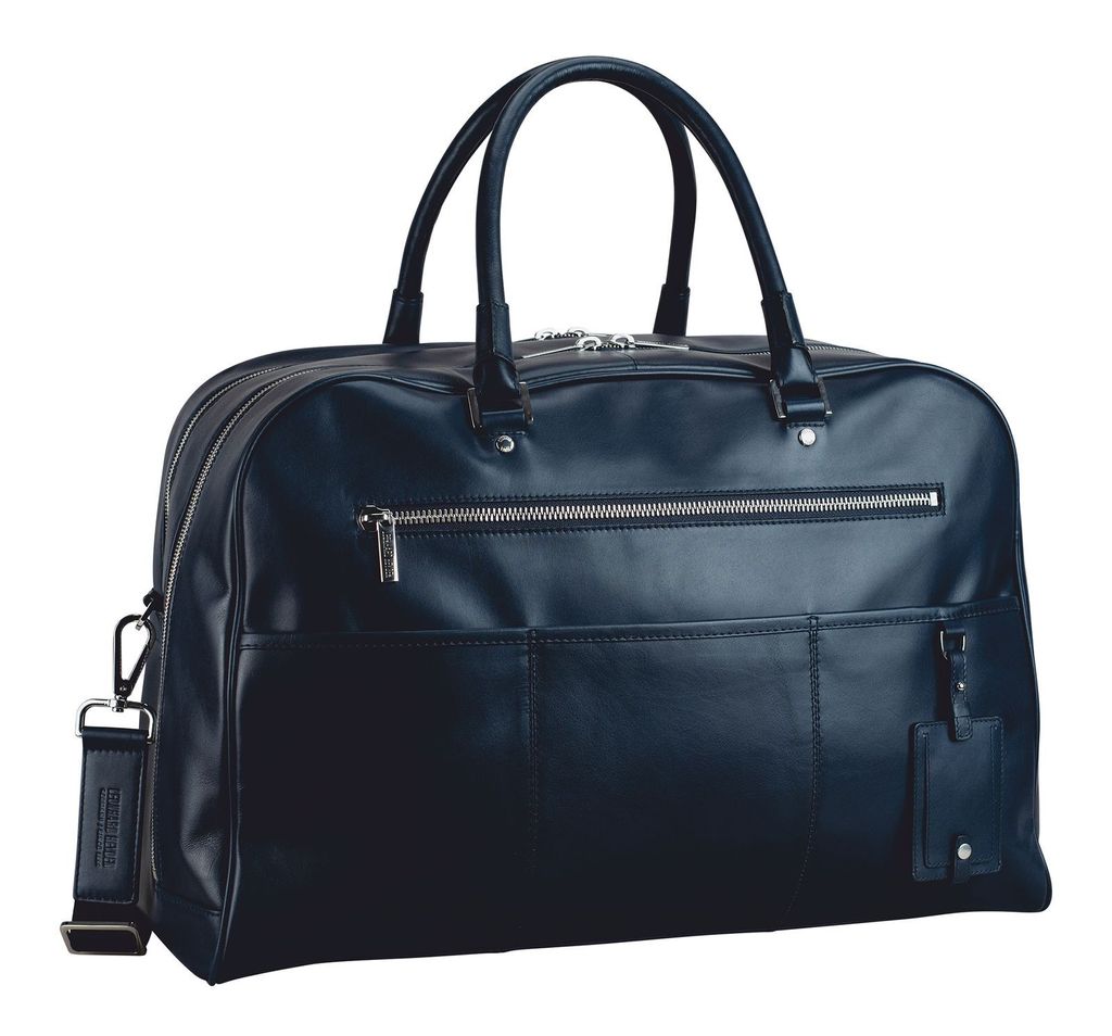 LEONHARD HEYDEN Leder Reisetasche mit Laptopfach Montreal Business Travel Bag Navy dunkelblau