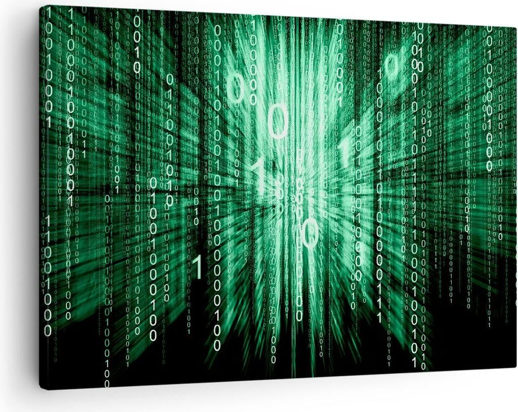 Bild auf Leinwand - Leinwandbild - Abstrakt zusammenfassungszahlen - 70x50cm - Wand Bild - Wanddeko - Leinwanddruck - Bilder - Kunstdruck - Wanddek...