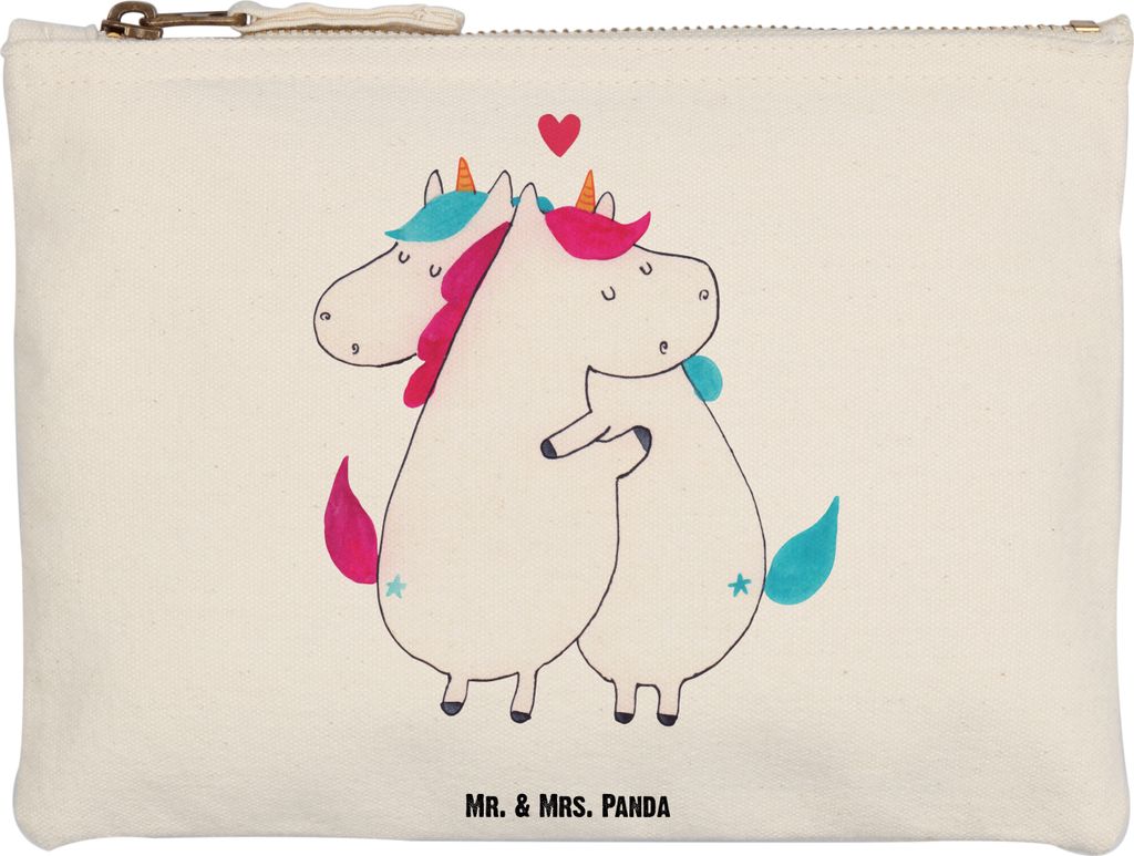 Mr. & Mrs. Panda Federtasche Einhorn Mitteilung Grösse XL Große - Weiß - Geschenk, Witzig, Waschbeutel, Kosmetiktasche, Einhörner, Spruch, Lieb...
