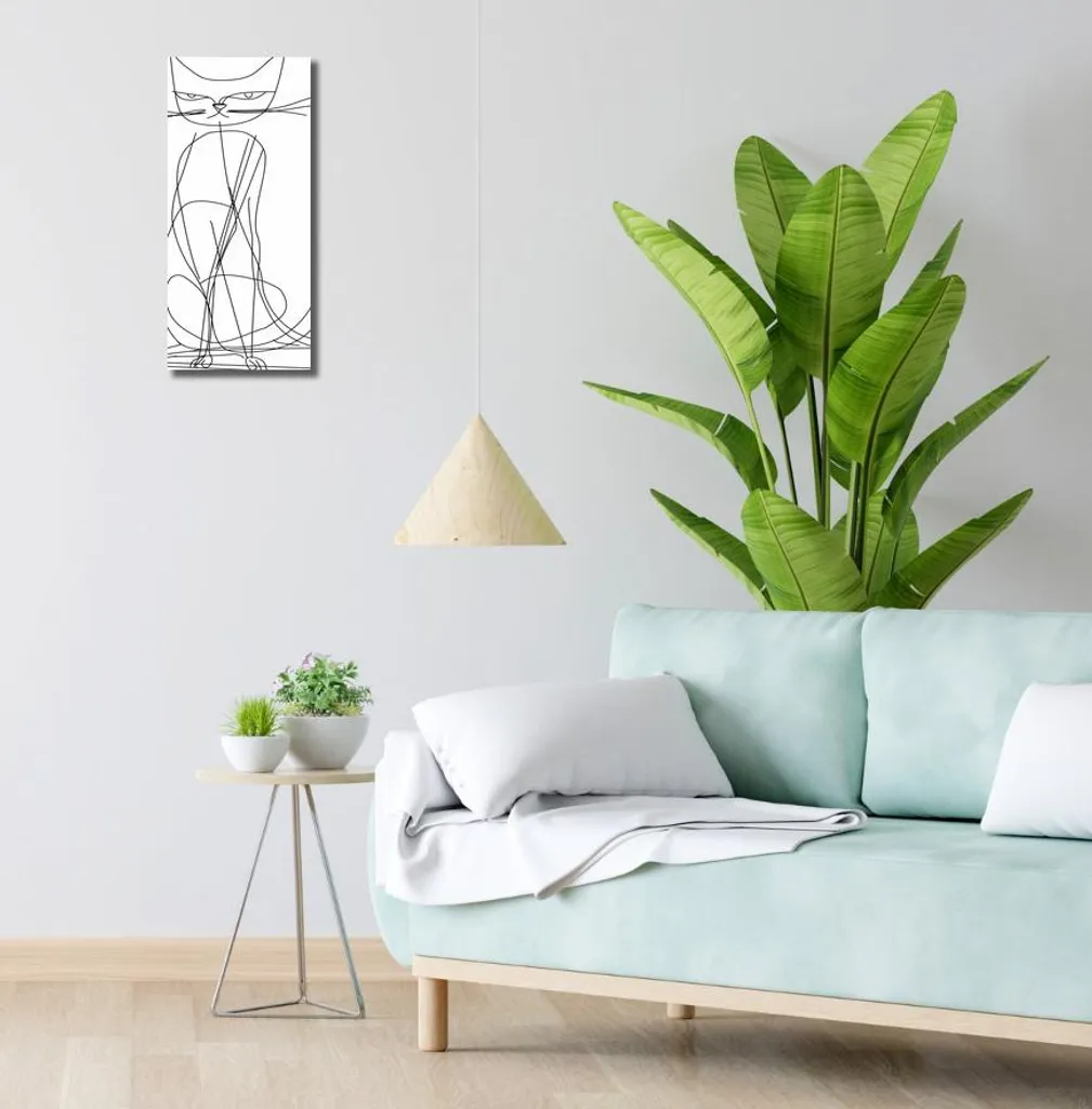 Quadro Gatto Lineare 20x50: Il Must-Have per Cat Lovers Moderni - 2