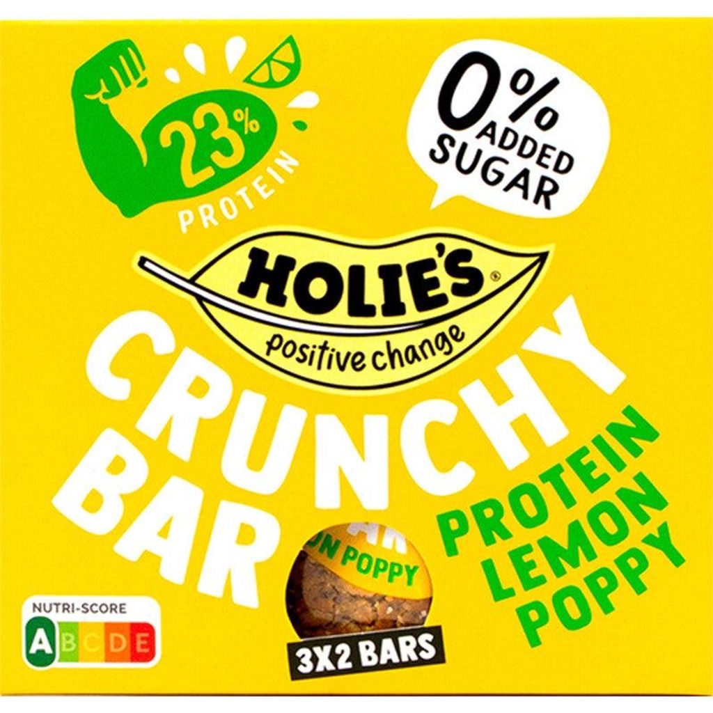 Holie's Crunchy Protein Bar Zitrone Mohn 120g – Knuspriger Eiweißriegel