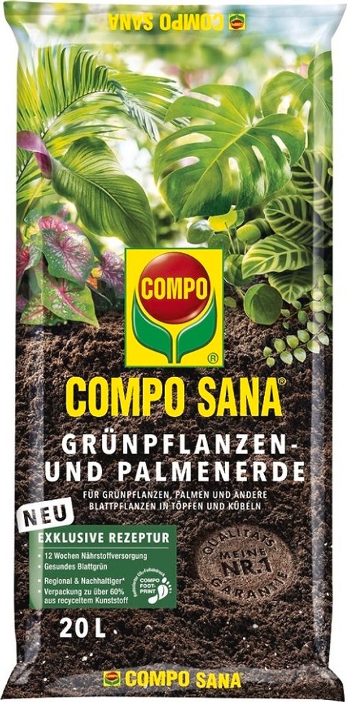 Compo Sana® potgrond voor kamerplanten en palmen, 20 liter. Productafbeelding 