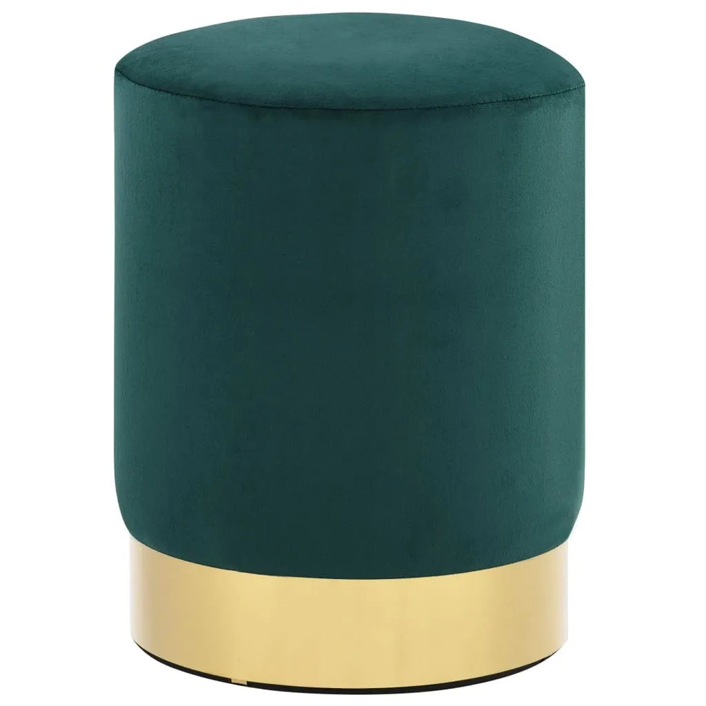 Tabouret de bar vert foncé en velours et métal doré - Design Chic