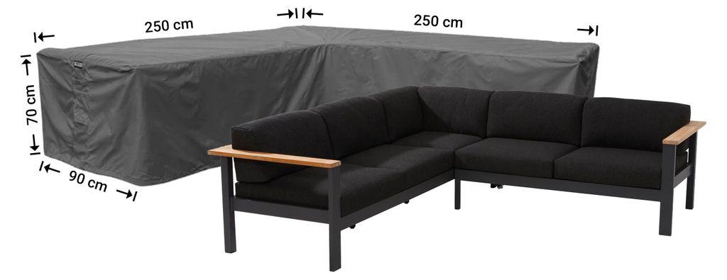 Raffles Covers Raffles Covers Ecksofa-Schutzhüllen L-Form mit gleich langen Seiten | Atmungsaktiv | Wasserdicht | UV-beständig | Elastischer Kord...