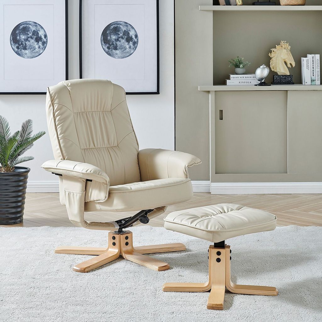 Relaxsessel CHARLY mit Hocker, schöner Drehsessel mit Produktbild 2