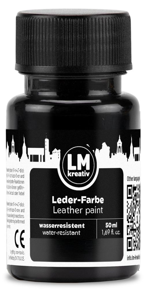 LM-Kreativ Lederfarbe 50 ml, Schwarz – für Glattleder & Produktbild 