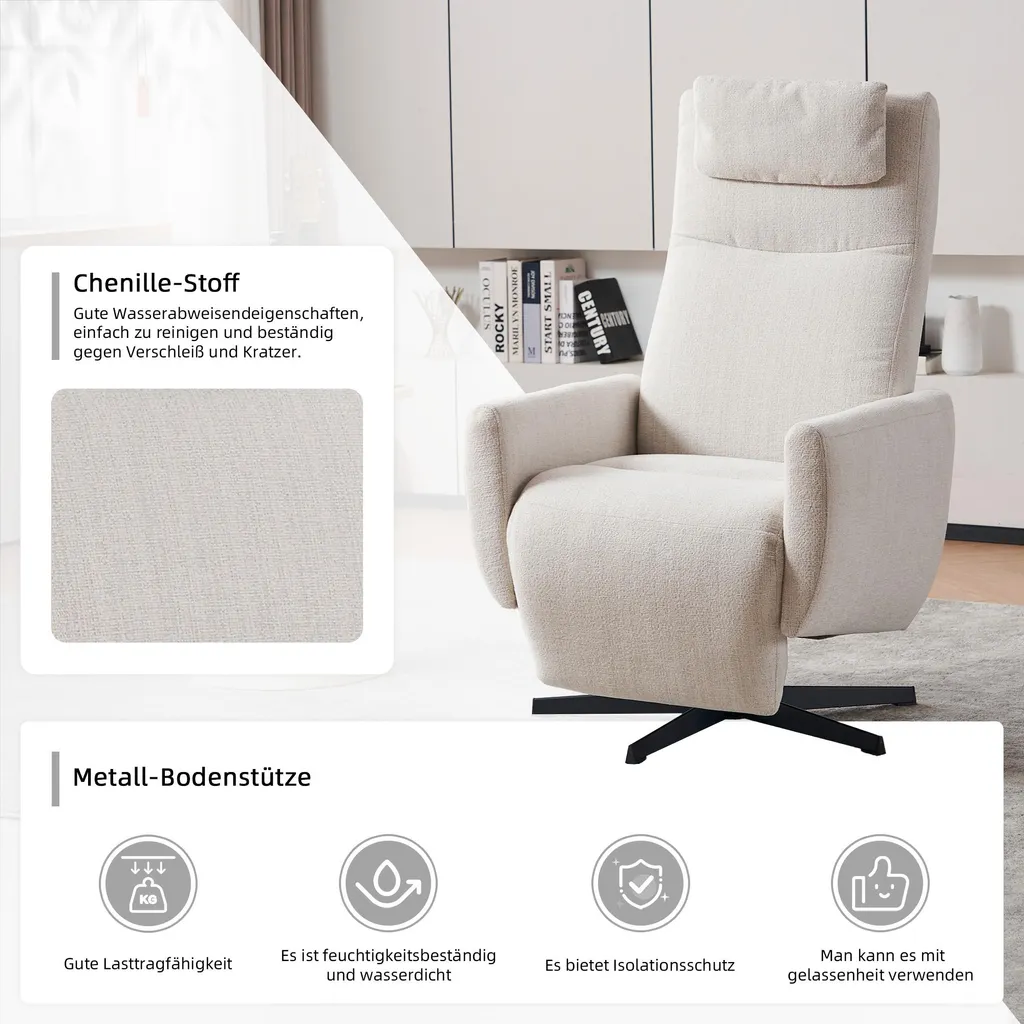 Fauteuil Relax Ergonomique Beige : Dites Adieu à la Fatigue du Dos - 6
